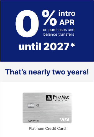 0% Intro APR on purchases and balance transfers until 2027* That's nearly two years!